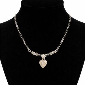 Vintage beaded heart necklace